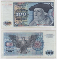 T147255 Banknote 100 DM Deutsche Mark Ro. 273b Schein 2.Jan 1970 KN NF 8991665 F - 100 Deutsche Mark