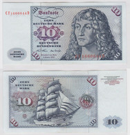 T147532 Banknote 10 DM Deutsche Mark Ro. 270b Schein 2.Jan. 1970 KN CF 1660644 D - 10 Deutsche Mark