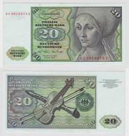 T147556 Banknote 20 DM Deutsche Mark Ro. 271a Schein 2.Jan. 1970 KN GC 0016375 E - 20 Deutsche Mark