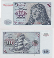 T147564 Banknote 10 DM Deutsche Mark Ro. 270b Schein 2.Jan. 1970 KN CE 4009135 E - 10 Deutsche Mark