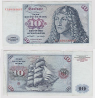 T147592 Banknote 10 DM Deutsche Mark Ro. 270a Schein 2.Jan. 1970 KN CC 6044864 U - 10 Deutsche Mark