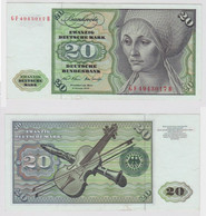 T147836 Banknote 20 DM Deutsche Mark Ro. 271b Schein 2.Jan. 1970 KN GF 4943017 B - 20 Deutsche Mark