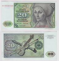 T147837 Banknote 20 DM Deutsche Mark Ro. 271a Schein 2.Jan. 1970 KN GC 9979782 B - 20 Deutsche Mark