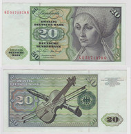 T147881 Banknote 20 DM Deutsche Mark Ro. 271b Schein 2.Jan. 1970 KN GE 5171379 G - 20 Deutsche Mark