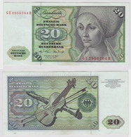 T147884 Banknote 20 DM Deutsche Mark Ro. 271b Schein 2.Jan. 1970 KN GE 2956704 R - 20 Deutsche Mark