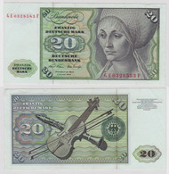 T147892 Banknote 20 DM Deutsche Mark Ro. 271b Schein 2.Jan. 1970 KN GE 0328583 F - 20 Deutsche Mark