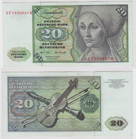 T147899 Banknote 20 DM Deutsche Mark Ro. 271b Schein 2.Jan. 1970 KN GE 7828027 Q - 20 DM