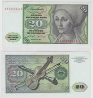 T147900 Banknote 20 DM Deutsche Mark Ro. 271b Schein 2.Jan. 1970 KN GE 6337324 Z - 20 DM