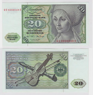 T147902 Banknote 20 DM Deutsche Mark Ro. 271b Schein 2.Jan. 1970 KN GE 9030548 E - 20 DM