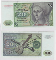 T147905 Banknote 20 DM Deutsche Mark Ro. 271b Schein 2.Jan. 1970 KN GE 2652430 P - 20 Deutsche Mark