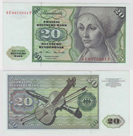 T147907 Banknote 20 DM Deutsche Mark Ro. 271b Schein 2.Jan. 1970 KN GE 0072031 P - 20 Deutsche Mark