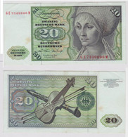 T147908 Banknote 20 DM Deutsche Mark Ro. 271b Schein 2.Jan. 1970 KN GE 7349696 M - 20 Deutsche Mark