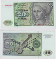 T147911 Banknote 20 DM Deutsche Mark Ro. 271b Schein 2.Jan. 1970 KN GE 4942811 V - 20 DM