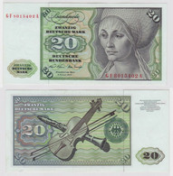 T147912 Banknote 20 DM Deutsche Mark Ro. 271b Schein 2.Jan. 1970 KN GF 8015402 A - 20 Deutsche Mark