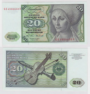 T147917 Banknote 20 DM Deutsche Mark Ro. 271b Schein 2.Jan. 1970 KN GE 4880453 V - 20 DM