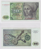 T147918 Banknote 20 DM Deutsche Mark Ro. 271a Schein 2.Jan. 1970 KN GC 0206869 E - 20 DM