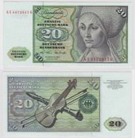 T147923 Banknote 20 DM Deutsche Mark Ro. 271b Schein 2.Jan. 1970 KN GE 3472817 G - 20 DM