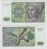 T147926 Banknote 20 DM Deutsche Mark Ro. 271b Schein 2.Jan. 1970 KN GE 8587246 H - 20 Deutsche Mark