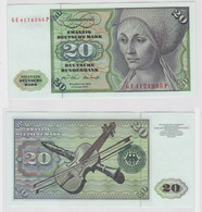T147927 Banknote 20 DM Deutsche Mark Ro. 271b Schein 2.Jan. 1970 KN GE 4174335 P - 20 DM