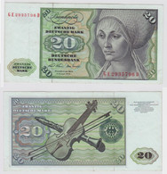 T147944 Banknote 20 DM Deutsche Mark Ro. 271b Schein 2.Jan. 1970 KN GE 2935796 D - 20 Deutsche Mark