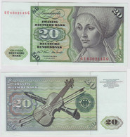 T147947 Banknote 20 DM Deutsche Mark Ro. 271b Schein 2.Jan. 1970 KN GE 6302145 G - 20 DM