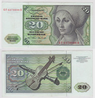 T147950 Banknote 20 DM Deutsche Mark Ro. 271b Schein 2.Jan. 1970 KN GF 4479096 B - 20 Deutsche Mark