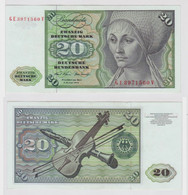 T147953 Banknote 20 DM Deutsche Mark Ro. 271b Schein 2.Jan. 1970 KN GE 3971560 V - 20 Deutsche Mark