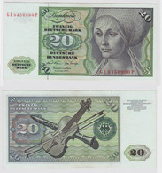 T147960 Banknote 20 DM Deutsche Mark Ro. 271b Schein 2.Jan. 1970 KN GE 8456990 P - 20 Deutsche Mark