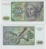 T147966 Banknote 20 DM Deutsche Mark Ro. 271b Schein 2.Jan. 1970 KN GE 0961142 W - 20 Deutsche Mark