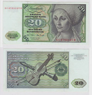 T147969 Banknote 20 DM Deutsche Mark Ro. 271a Schein 2.Jan. 1970 KN GC 6765127 B - 20 Deutsche Mark