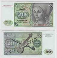 T147971 Banknote 20 DM Deutsche Mark Ro. 271b Schein 2.Jan. 1970 KN GF 3573266 C - 20 Deutsche Mark