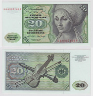 T147992 Banknote 20 DM Deutsche Mark Ro. 271a Schein 2.Jan. 1970 KN GB 0387169 N - 20 Deutsche Mark