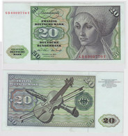 T147994 Banknote 20 DM Deutsche Mark Ro. 271a Schein 2.Jan. 1970 KN GB 6909770 V - 20 DM