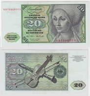 T147997 Banknote 20 DM Deutsche Mark Ro. 271a Schein 2.Jan. 1970 KN GB 7246577 Y - 20 Deutsche Mark