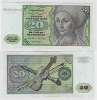 T148002 Banknote 20 DM Deutsche Mark Ro. 271b Schein 2.Jan. 1970 KN GE 7977487 M - 20 Deutsche Mark