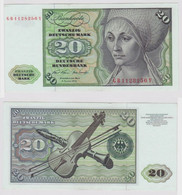 T148004 Banknote 20 DM Deutsche Mark Ro. 271a Schein 2.Jan. 1970 KN GB 1128256 Y - 20 Deutsche Mark