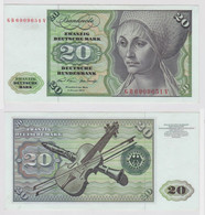 T148006 Banknote 20 DM Deutsche Mark Ro. 271a Schein 2.Jan. 1970 KN GB 6909651 V - 20 Deutsche Mark