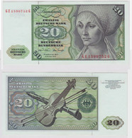 T148018 Banknote 20 DM Deutsche Mark Ro. 271b Schein 2.Jan. 1970 KN GE 1590752 G - 20 DM