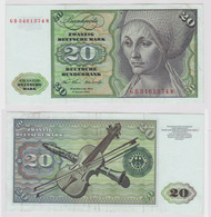 T148022 Banknote 20 DM Deutsche Mark Ro. 271a Schein 2.Jan. 1970 KN GB 3461374 W - 20 Deutsche Mark