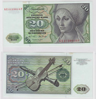 T148023 Banknote 20 DM Deutsche Mark Ro. 271b Schein 2.Jan. 1970 KN GE 2139018 P - 20 Deutsche Mark