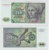 T148034 Banknote 20 DM Deutsche Mark Ro. 271b Schein 2.Jan. 1970 KN GE 4976375 V - 20 DM