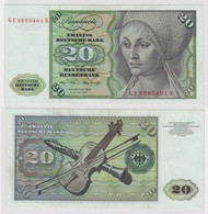 T148091 Banknote 20 DM Deutsche Mark Ro. 271b Schein 2.Jan. 1970 KN GE 2995401 N - 20 Deutsche Mark