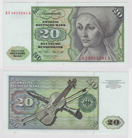 T148112 Banknote 20 DM Deutsche Mark Ro. 271b Schein 2.Jan. 1970 KN GF 8015291 A - 20 Deutsche Mark