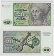 T148119 Banknote 20 DM Deutsche Mark Ro. 271b Schein 2.Jan. 1970 KN GE 2243593 N - 20 Deutsche Mark