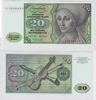 T148122 Banknote 20 DM Deutsche Mark Ro. 271a Schein 2.Jan. 1970 KN GC 5844161 B - 20 Deutsche Mark