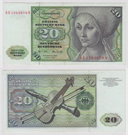 T148143 Banknote 20 DM Deutsche Mark Ro. 271b Schein 2.Jan. 1970 KN GE 1264076 N - 20 Deutsche Mark