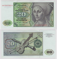 T148162 Banknote 20 DM Deutsche Mark Ro. 271a Schein 2.Jan. 1970 KN GB 5847665 V - 20 DM