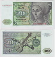 T148172 Banknote 20 DM Deutsche Mark Ro. 271a Schein 2.Jan. 1970 KN GC 7316715 B - 20 Deutsche Mark