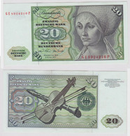 T148194 Banknote 20 DM Deutsche Mark Ro. 271b Schein 2.Jan. 1970 KN GE 8924216 P - 20 Deutsche Mark