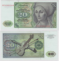 T148246 Banknote 20 DM Deutsche Mark Ro. 271b Schein 2.Jan. 1970 KN GE 8109148 M - 20 Deutsche Mark